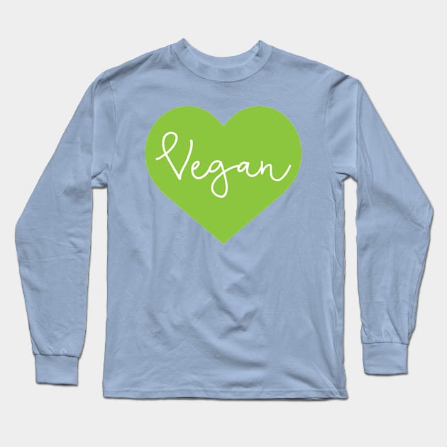 Green Vegan Heart Long Sleeve T-Shirt by glutenfreegear